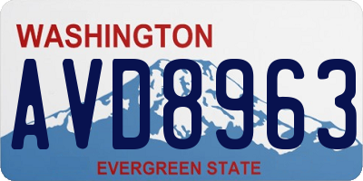 WA license plate AVD8963