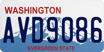 WA license plate AVD9086