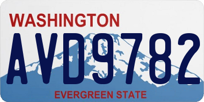 WA license plate AVD9782