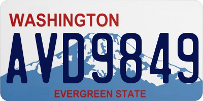 WA license plate AVD9849