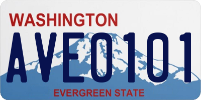 WA license plate AVE0101