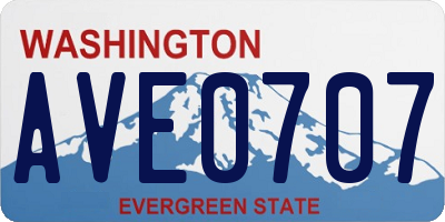 WA license plate AVE0707