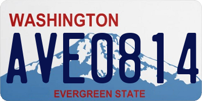 WA license plate AVE0814