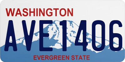 WA license plate AVE1406