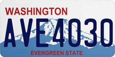 WA license plate AVE4030
