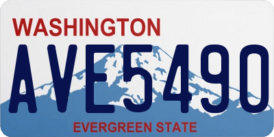 WA license plate AVE5490