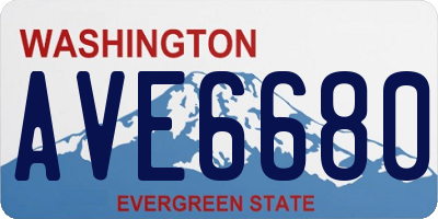 WA license plate AVE6680
