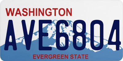 WA license plate AVE6804