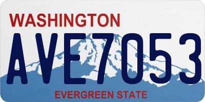 WA license plate AVE7053