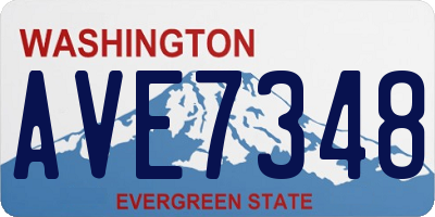 WA license plate AVE7348
