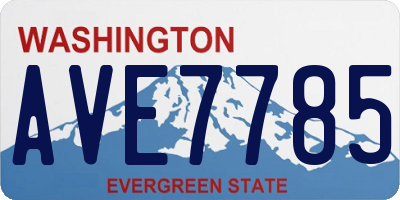 WA license plate AVE7785