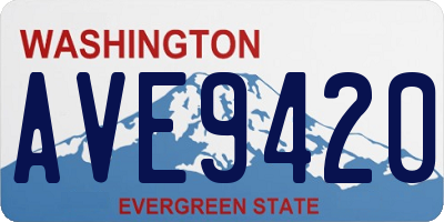 WA license plate AVE9420