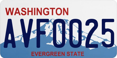 WA license plate AVF0025
