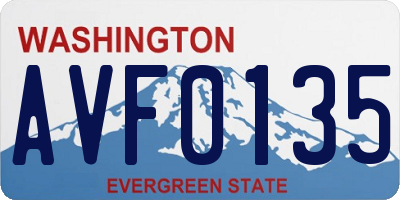 WA license plate AVF0135