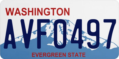 WA license plate AVF0497