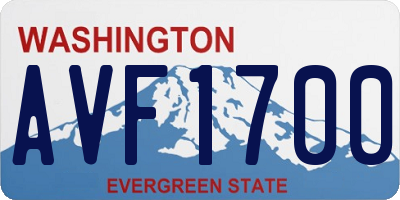 WA license plate AVF1700