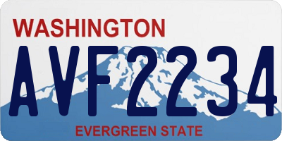 WA license plate AVF2234