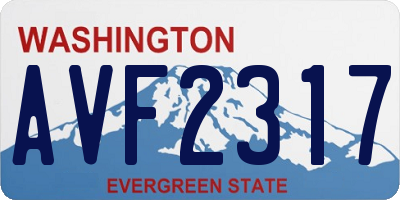 WA license plate AVF2317