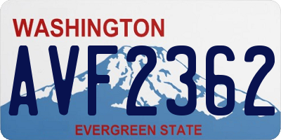 WA license plate AVF2362