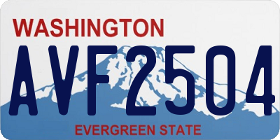 WA license plate AVF2504