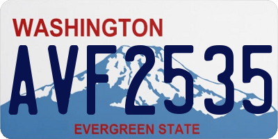 WA license plate AVF2535
