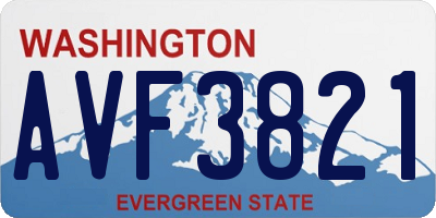 WA license plate AVF3821