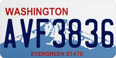 WA license plate AVF3836