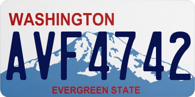 WA license plate AVF4742