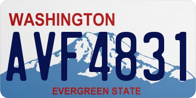 WA license plate AVF4831