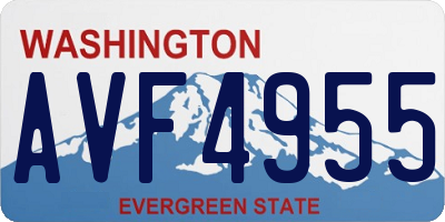WA license plate AVF4955