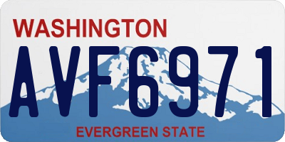 WA license plate AVF6971