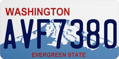 WA license plate AVF7380