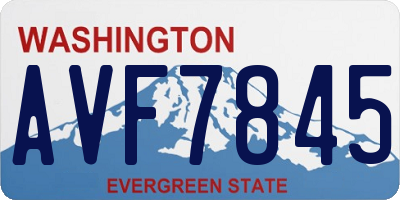 WA license plate AVF7845