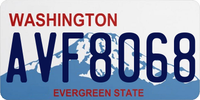 WA license plate AVF8068