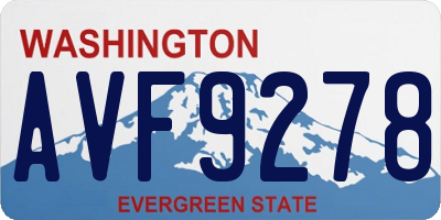 WA license plate AVF9278