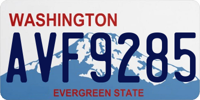 WA license plate AVF9285