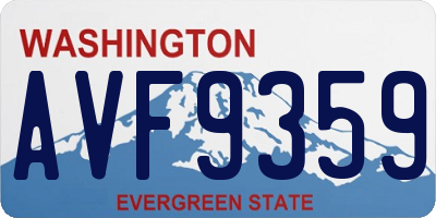 WA license plate AVF9359