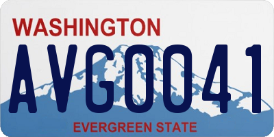 WA license plate AVG0041