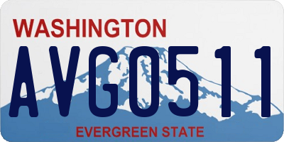 WA license plate AVG0511