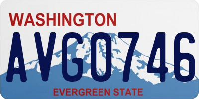 WA license plate AVG0746