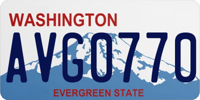 WA license plate AVG0770