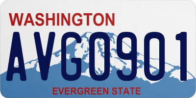 WA license plate AVG0901