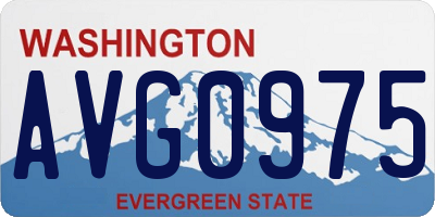 WA license plate AVG0975