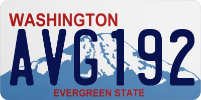 WA license plate AVG192