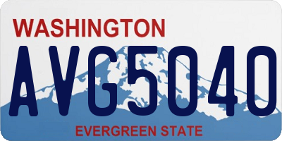 WA license plate AVG5040