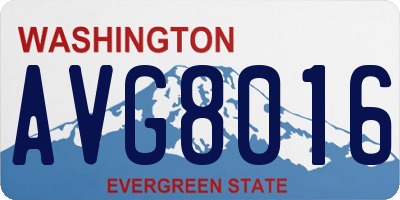 WA license plate AVG8016