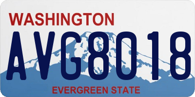 WA license plate AVG8018