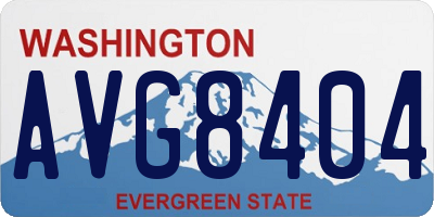 WA license plate AVG8404