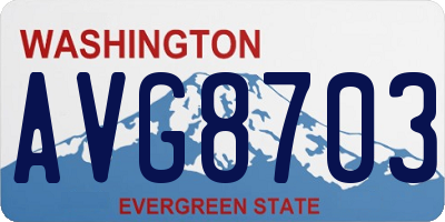 WA license plate AVG8703