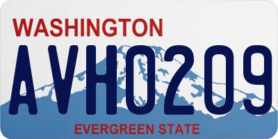 WA license plate AVH0209